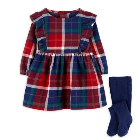 Carter's Other - Carter's Child Of Mine Baby Girl Jumper Plaid Cotton Dress